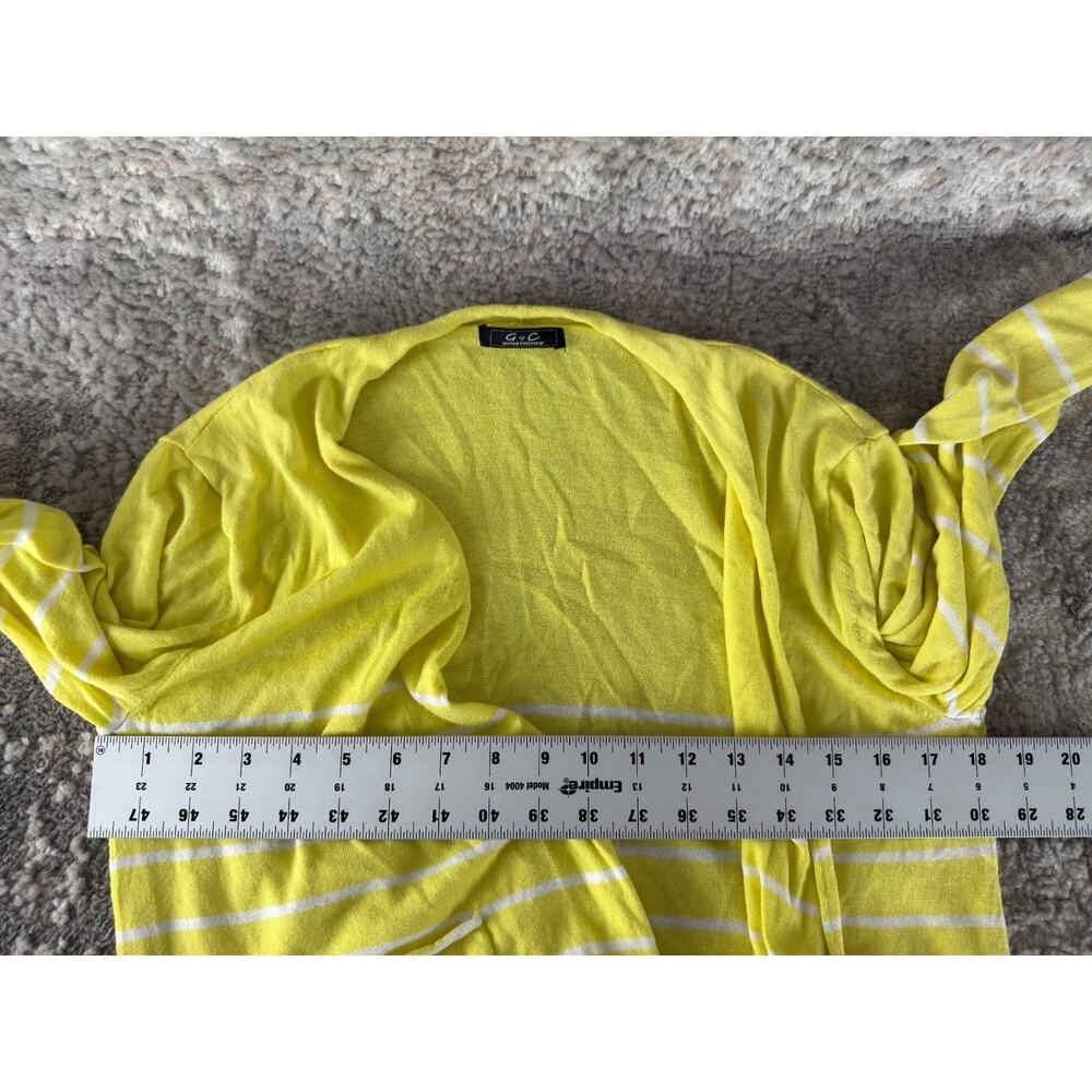 C&C Size M Striped Open Front Cardigan Sweater Ye… - image 3